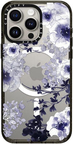 CASETiFY Impact iPhone 15 Pro Max Case [4X Military Grade Drop Tested / 8.2ft Drop Protection/Compatible with Magsafe] - Bee in The Flowers - Clear Black