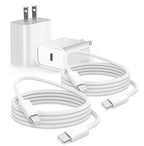 2 Pack 6FT 20W Fast Wall Charger Block for iPhone 16e 16 15 Chargers,iPad 11 A16 2025,AirPods 4th, iPhone 16 Plus/16 Pro Max/iPhone 15 Pro Max, iPad 10th Tablet USB Type C to USB C Charging Cord Cable