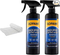 Sopami Car Coating Spray, Quick Effect Coating Agent, Car Scratch Wax Polish Spray Waterless Wash, Quickly Coat Car Wax, Oil Film Emulsion Glass Cleaner with towel for All Car (2 pcs)