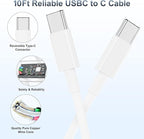 𝟐𝐏𝐚𝐜𝐤 𝟰𝟱𝗪 iPhone 17 16 15 Fast Charger,USB C Charging Block and 10ft Type C to C Cable Cord Long for Apple iPhone 17 Pro Max/17 Air/16 Pro/15 Plus/iPad/mini, Wall Plug Power Adapter Cube Brick