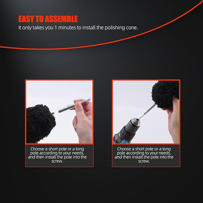Drill Wheel Brush, Drill Microfiber Wheel Brush, SPTA 1 Pc Soft Microfiber Extended Reach Rim Drill Wheel Brush,with 1 adddtional Drill Adapter for Electric Drill -DF068