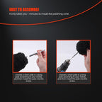 Drill Wheel Brush, Drill Microfiber Wheel Brush, SPTA 1 Pc Soft Microfiber Extended Reach Rim Drill Wheel Brush,with 1 adddtional Drill Adapter for Electric Drill -DF068