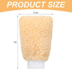 6 Pack Wool Car Wash Mitt, 9 x 6.3 Lambswool Wash Mitt Soft Imitation Professional Wool Cleaning Gloves for Car Detailing House Dusting Home Surface Care, Yellow & White