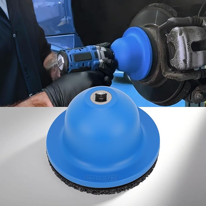 Professional Wheel Hub Grinder Resurfacing Cleaning Kit, Wheel Hub Grinder Ball Head Car Cup Brush Cleaning Set, 1500rpm, 90mm ID 150mm OD for RV Truck Tire Change, Hub & Rim Removal Tool