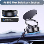 Car Phone Holder for Magsafe [96+LBS Strongest Suction & Magnetic] 360° Adjustable Car Phone Mount, Phone Mount for MagSafe Cell Phone Holders for Your Car,Mount for iPhone & Android (Black)