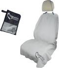 Car Seat Towel Cover After Gym Workout Yoga Pets: Snap-n-Go Seat Sheet™ Universal Fit with Headrest Post Straps, Quick-Dry Washable Sweat Protector for Car, Truck SUV Interior Protection (Light Gray)