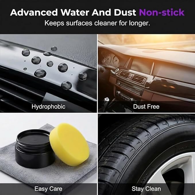 Tyre Nourish Cream, Tire Wax 100g with Sponge,Tire Polishing Paste, Restores Black Gloss, Wheel Cleaning Refurbish Wax, Maintain Luster for Car Tires, Ultimate Wheel Protection (3)