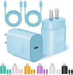 Type C Charger Fast Charging, 2Pack [10FT&6FT] Long USB C Cable with 25W Phone Super Fast Charger Block Compatible with Galaxy S25/S24/Plus/Ultra,iPhone 15/16/17/Air/Plus/Pro Max