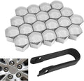 20 Pcs Wheel Nut Covers for Honda Pilot 2025 2024 2023, Hex Lug Nut Caps Waterproof Protective PP Plastic Auto Hub Screw Protector Accessories,Silver-19mm