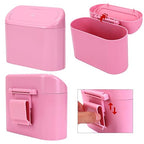 Ginsco Mini Car Trash Can with Lid, Small Car Garbage Can, Cute Leakproof ABS Car Trash Bin, Car Accessories for Interior, Garbage Bin for Car, Home, Office with 60pcs Trash Bags Pink