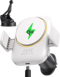 INIU Qi2 Certified 15W Car Phone Holder Wireless Charger, Ultra-Stable 22N for MagSafe Car Mount Charger with Cooling Fins & RGB Lighting Only for iPhone 16/15/14/13/12 Series, White