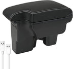 YJYWZH Car Armrest Storage Box for Toyota Hilux Center Storage Box Organizer Interior Hand Centre Consoles with 3 USB Port Arm Rest Double-Layer Accessories