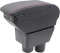 YJYWZH Armrest Box for Nissan Almera Versa 2012-2019 Car Center Storage Box Organizer Interior Hand Centre Consoles with 4 USB Ports Cup Holder Arm Rest Double-Layer Black Accessories
