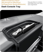 ECOZEN 2026 Bronco Sport Dash Console Organizer - Behind Screen Organizer For 2025-2026 Ford Bronco Sport Accessories Dashboard Storage Behind Screen Center Console Organizer