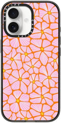 CASETiFY Impact iPhone 17 Case [Slim/Compatible with Magsafe / 8.2 ft. 4X Military Grade Drop Protection] - Mosaic Flowers - Clear Black