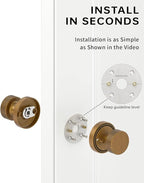 Asidrama 4 Pack Antique Brass Dummy Door Knob, Non-Turning Decorative Door Lever with Door Knobs for Closet, French Double Doors, Pantry & Interior Push/Pull Use