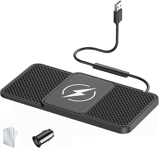 Wireless Car Charger Pad for Hyundai IONIQ 5,20W Fast Wireless Phone Charger Cell Phone Cordless Charging mat,Non-Slip Phone Charging,30cm Cable USB
