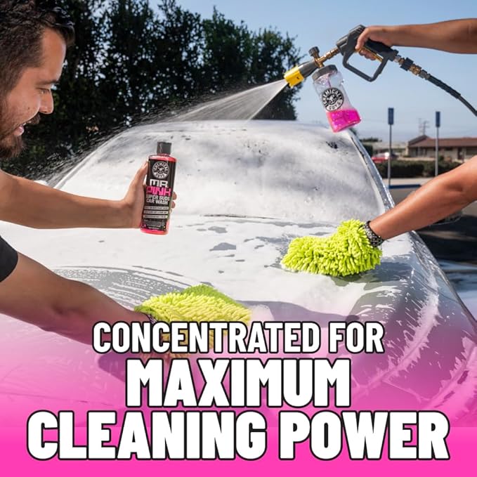 Chemical Guys Mr. Pink Foaming Car Wash Soap (Works with Foam Cannons, Foam Guns or Bucket Washes) Safe for Cars, Trucks, Motorcycles, RVs and More, Candy Scent, Extra Large Size 32 fl oz - CWS_402_32