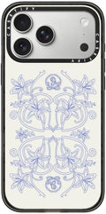 CASETiFY Impact iPhone 17 Pro Max Case [Slim/Compatible with Magsafe / 8.2 ft. 4X Military Grade Drop Protection] - Luxe Garden Porcelain - Clear Black