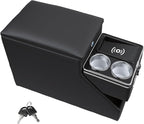 Vehicle Center Console Organizer with 7-Color Ambient Light & 10W Wireless Charging - Lockable Storage & Dual Cup Holders for Minivans, SUVs & Vans 10.24 inch Wide