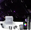 FIREWORK Meteor+Twinkle 10W Starlight Headliner Kit Bluetooth APP/Remote Music Mode RGBW LED Fiber Optic Light Star Ceiling Light Kit 550pcs 13.1ft/4m 0.03in/0.75mm Fiber Cable + Shooting Star kit