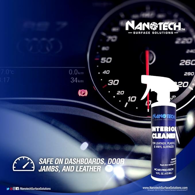 Nanotech Surface Solutions Interior Cleaner - All Purpose Interior Detailer - Car Dashboards, Leather, Vinyl, Plastic, Metal - Cleans Without Leaving Greasy Finish (1 Gallon (128 Oz.))