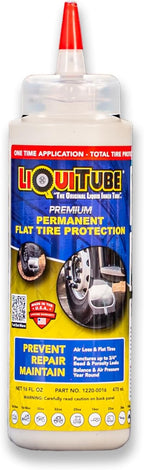 Premium Heavy Duty Tire Sealant - Permanent Flat Tire Protection for Industrial and Off Road Tires - Maintain Air Pressure, Balance - Seal Punctures, Bead, Rim, Tire Weathering Leaks (16 oz)