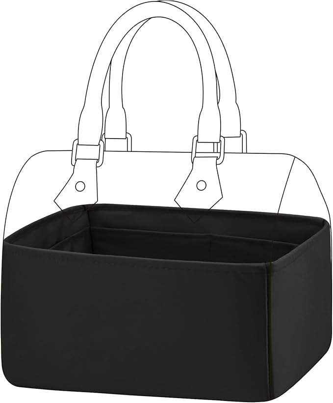 DGAZ Silk Purse Organizer Insert Fits LV Speedy 16/20/25/30/35/45 bags，Silky Smooth Bag Organizer，Luxury Handbag & Tote Shaper（Black，SP45）
