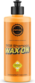 Infinity Wax Wax On SiO₂ Shampoo 500 ml, pH Neutral Car Wash with Integrated Ceramic Protection for Shine Enhancement, Hydrophobic Shampoo for Cars, Easy SiO2 Coating During Washing