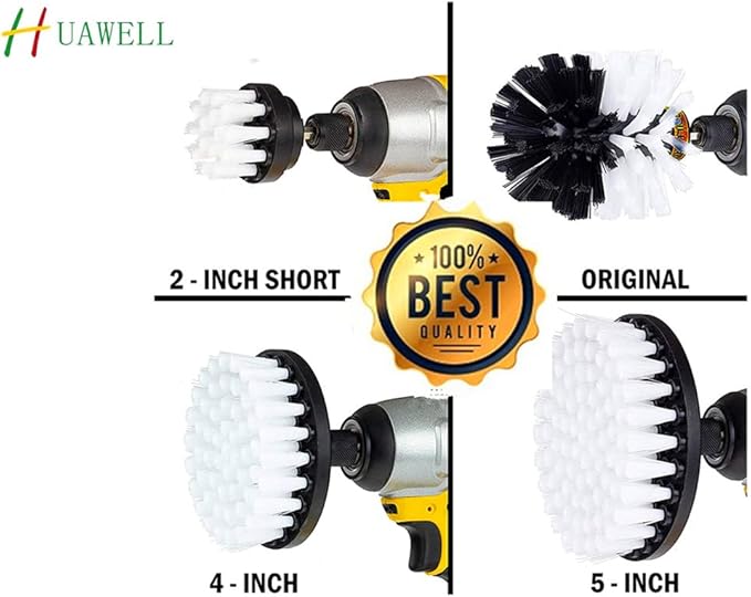 HUAWELL Automotive Soft White-Car Accessories Car Cleaning Brush - Drill Brush -Wheel Brush - Car Mats - Detail Brush - Carpet Cleaner - Boat Accessories - Fabric Seat Cleaner