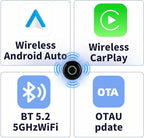 Wireless CarPlay Adapter for iPhone, Convert Wired to Wireless Apple CarPlay, Plug & Play, USB Type A, Black, Compatible with Cars 2016+ Compatible with iOS & Android