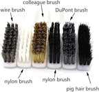 2/6pcs Cleaning Brush Copper Wire Nylon Industrial Tooth Brush Wenwan Bodhi Nuclear Carving Hand Rust Removal Tools,2pcs,Brown pig hair