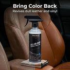 Magic Finish All-In-One Leather Conditioner & Vinyl Restorer (16 oz) – Non-Greasy Formula w/UV Shield – Nourishing Multi Surface Cleaner for Cars & Furniture – Leather Protector Spray (Coconut)
