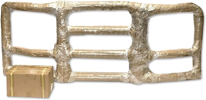 Full Front Bumper Grille Deer Moose Brush Guard Compatible with Peterbilt 579 2013-2020 - Chrome Square - 4x 6 inch 60 LED Light, License Plate Holder, Bracket, Windshield Wipers, Vest Included