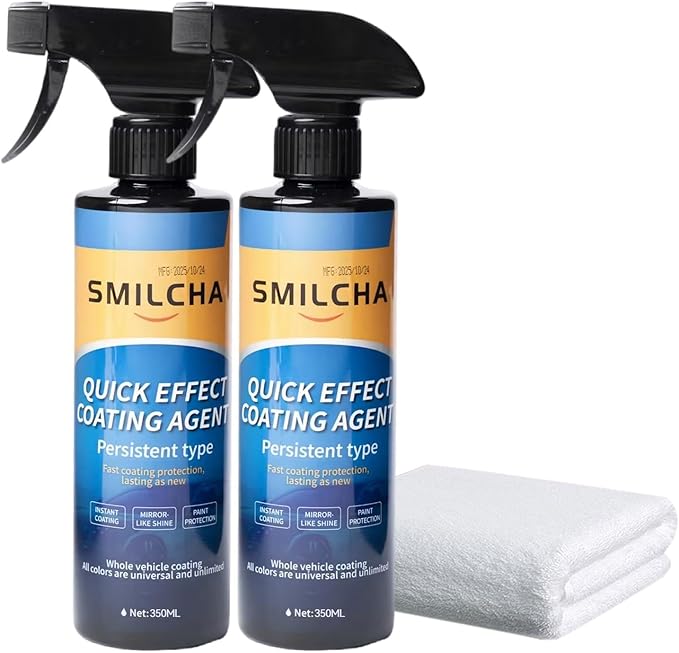 Car Coating Spray, Quick Effect Coating Agent for Car with Super Hydrophobic, Mirror-Like Shine & All-Round Protection, Premium Car Wax Spray Alternative (23.67 Fl Oz (2PCS))