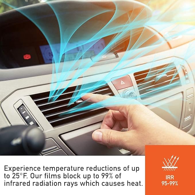 MotoShield Pro 75% VLT Nano Ceramic Window Tint for Car 24” in x 10’ ft 2PLY Roll High Heat Rejection & Glare Reduction Auto Tint Privacy Film, Rejects up to 99% IRR, 99% UV Blocking, Easy DIY Shrink