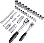 Amazon Basics 65-Piece General Household Home Repair and Mechanic's Hand Tool Kit Set with Storage Case, Portable, Non-Slip Handles, Black