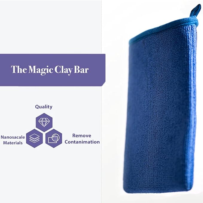 Pack of 2 Clay Mitt Auto Detailing Medium Grade Alternative Mitt for Flawless Removal of Surface Bonded Micro Contaminant (Blue)
