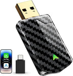 Ultral Mini Wireless CarPlay Adapter for Apple iPhone - Plug & Play, No Lantency, Converts Wired to Wireless Car Play Dongle, Fast Stable for Cars 2016+ with Apple CarPlay Carbon