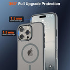 SUPFINE Magnetic for iPhone 16 Pro Case (Compatible with MagSafe) (Military Grade Drop Protection) Slim Translucent Matte Shockproof with Anti-Fingerprint Phone Case,Gray