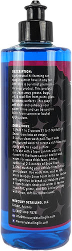 Snow Foam Car Wash Soap 16 oz (Pack of 1) | pH Neutral | Thick Suds for Foam Cannon & Pressure Washer | Safe for All Finishes | High Foaming Cleaner for Car Detailing Kit, Paint, Plastic & Vinyl