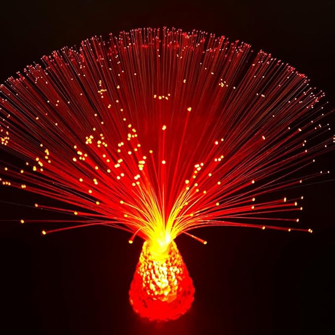 14 inch Corded Fiber Optic Mood Novelty Lamps Lighting Lite with Color-Changing Crystals Base (1)