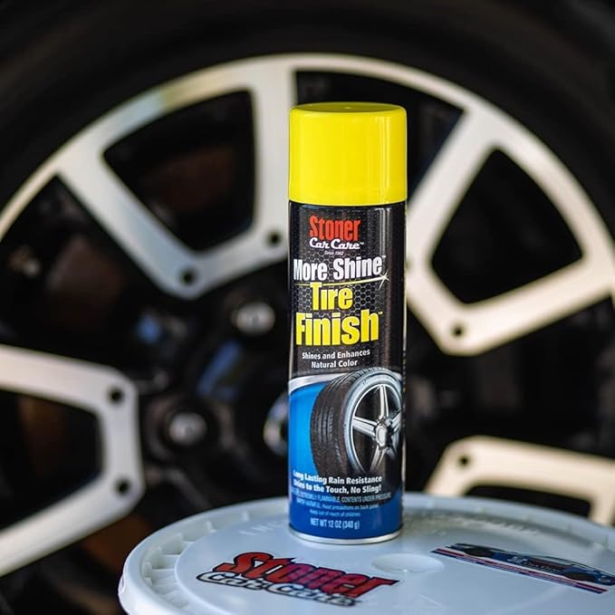Stoner Car Care 91094 More Shine Tire Finish – Tire Shine Spray Restores Deep Matte Black Finish with Long-Lasting Rain-Resistant Protection, Dry-to-Touch – 12 oz