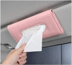 Car Tissue Holder, Sun Visor Napkin Holder, Backseat Napkin Case, Premium Tissues Box, Vehicle Interior Accessories Universal for Car SUV Pickup Truck (Pink)