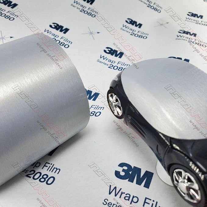 3M Car Wrap Roll 2080 Brushed Aluminum Flex | BR120 | (Sample 3in x 5in) | Automotive Vinyl Wrap for Cars - Car Interior Wrap & Exterior