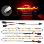 Waterproof LED Light Strips for RC Cars Trucks Airplanes Boats Drones Fixed Wing AR Wing Model Underglow Light (Red)