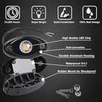 Yellow LED Rock Lights, 4 Pods Neon 12V Waterproof Underglow Underbody Kit Crawler Crawling Dome Exterior Wheel Lights for ATV RZR UTV SUV Off-Road Auto Boat Motorcycle Glow Trail Rig Fender Lamp