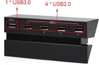 V BESTLIFE USB Hub, High Speed 5-Port USB Hub 2.0 & 3.0 Expansion Hub Game Console Controller Adapter