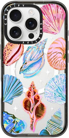CASETiFY Impact Case for iPhone 16 Pro [Slim / 8.2 ft. 4X Military Grade Drop Protection/Compatible with Magsafe] - Seashell - Clear Black