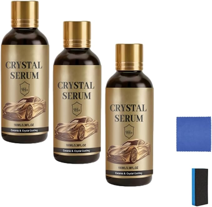 Ptz Crystal Serum – Advanced Graphene Ceramic Coating for Cars, Nano Coat Restore for Paint, Glass & Wheel (3PCS)